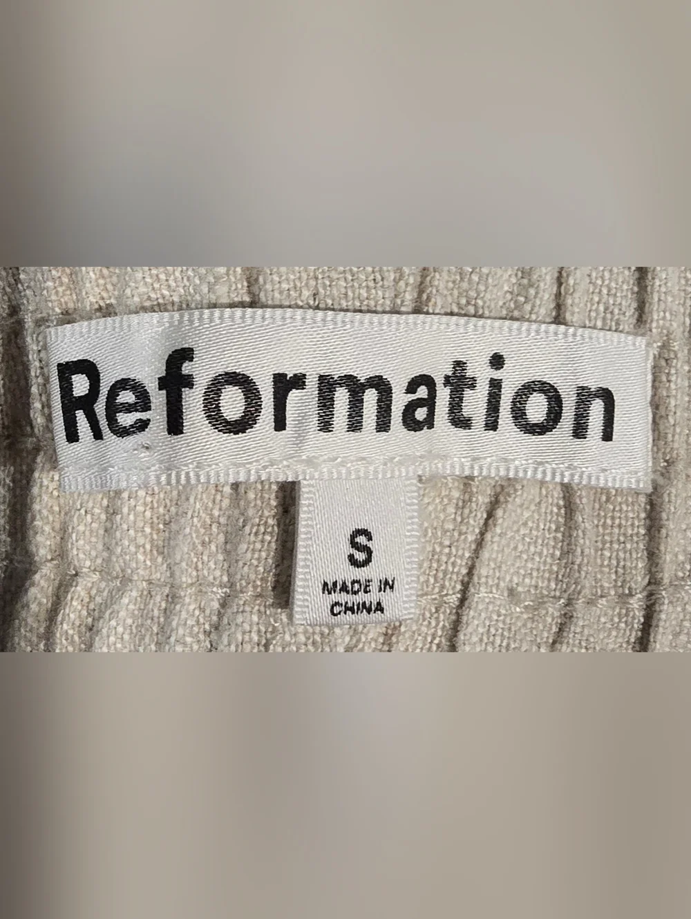 Reformation Mila Linen Shorts In Oatmeal Size Small - Picture 4 of 5